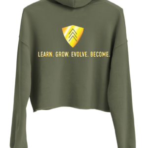 Bella Cropped Army Green Hoodie