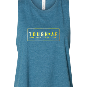 Bella Cropped Heather Teal Muscle Tank